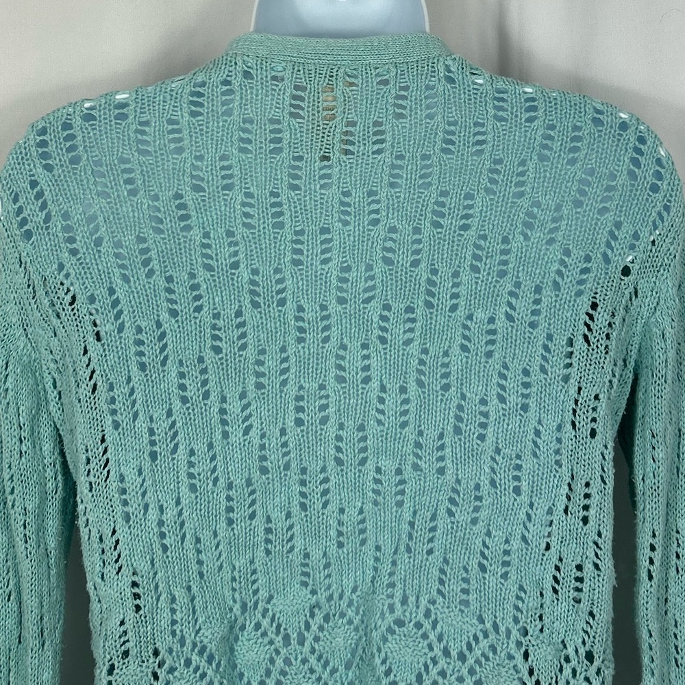 J.Jill sea-foam blue cotton blend Knit button front Cardigan Sweater SP - Picture 10 of 10